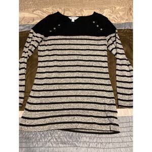 Market & Spruce Black and gray stipe sweater Size XS